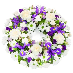 Blue And White Floral Wreath