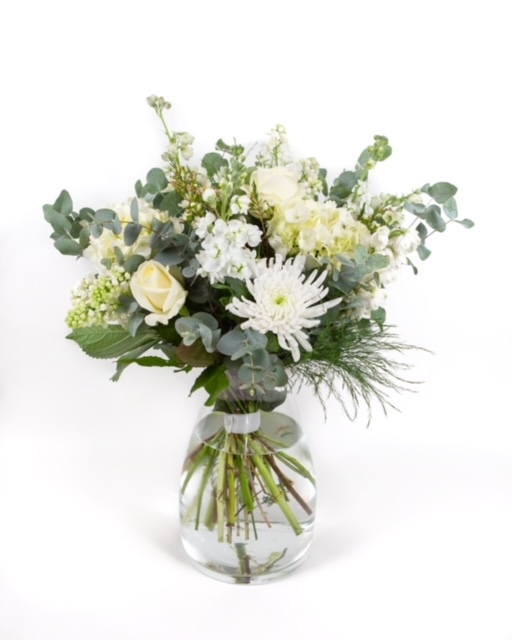 White Mixed Bouquet With Green Foliage