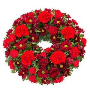 Red Floral Wreath