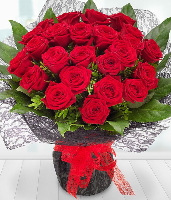 A Bouquet Of Two Dozen Red Roses