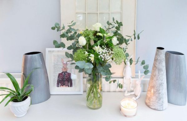 White And Green Letterbox Flowers In Vase