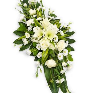White Double Ended Funeral Flower Spray