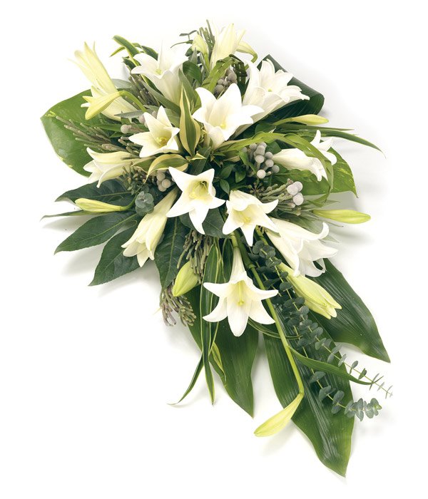 White Lily Single Ended Funeral Spray