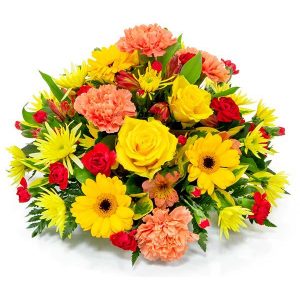 Yellow Orange And Red Posy Bouquet